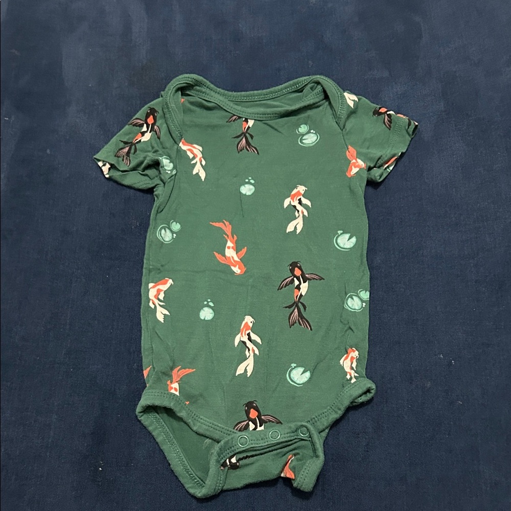 Kyte BABY Green Koi Print Bodysuit